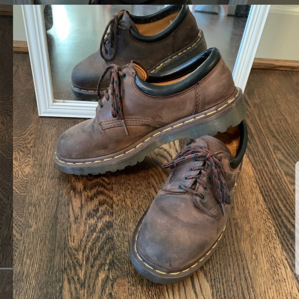 Womens Dr. Martens Crazy Horse Brown Oxfords